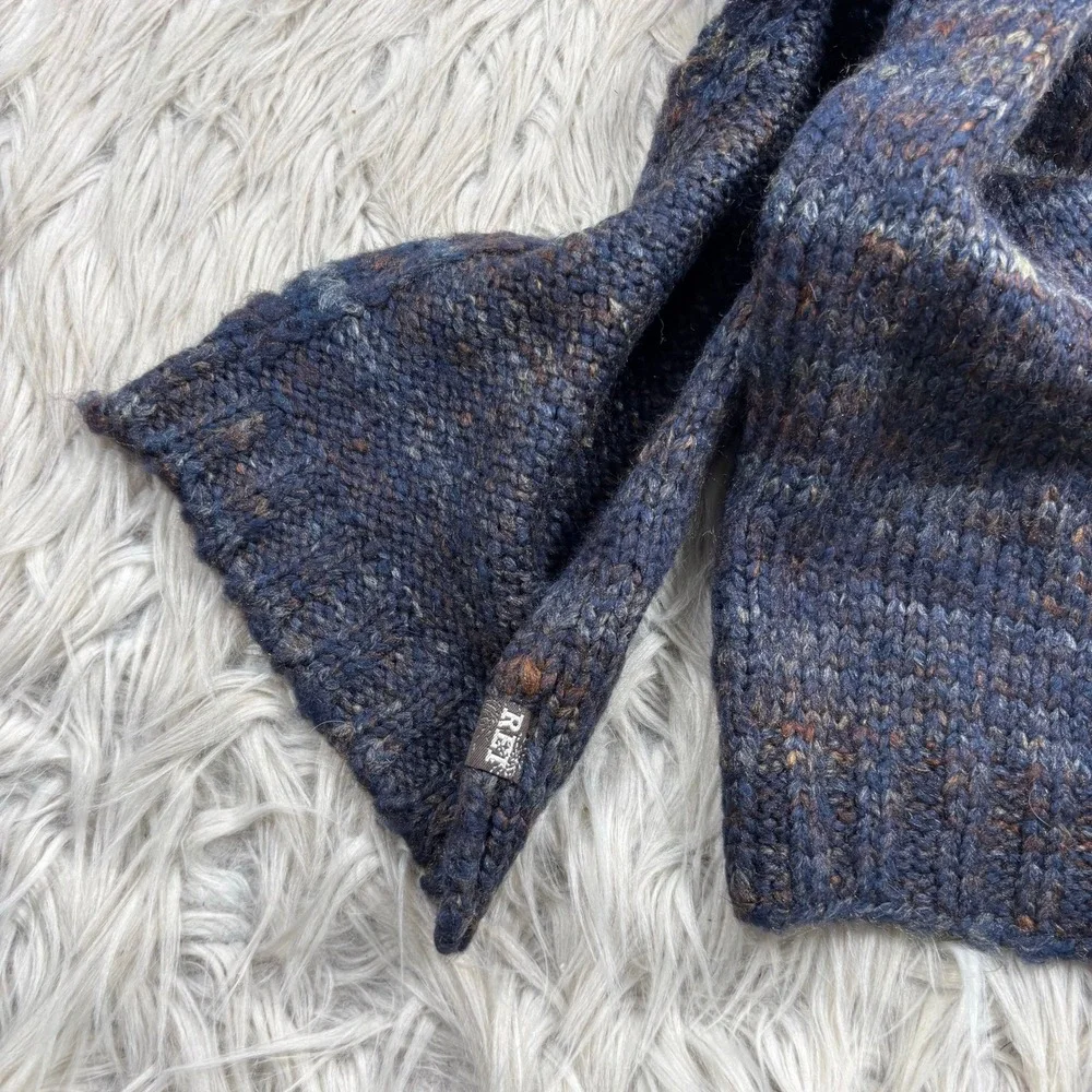 REI Men's Unisex Marled Blue Rolled Edge Skinny Scarf Hiking Gorpcore Preppy
